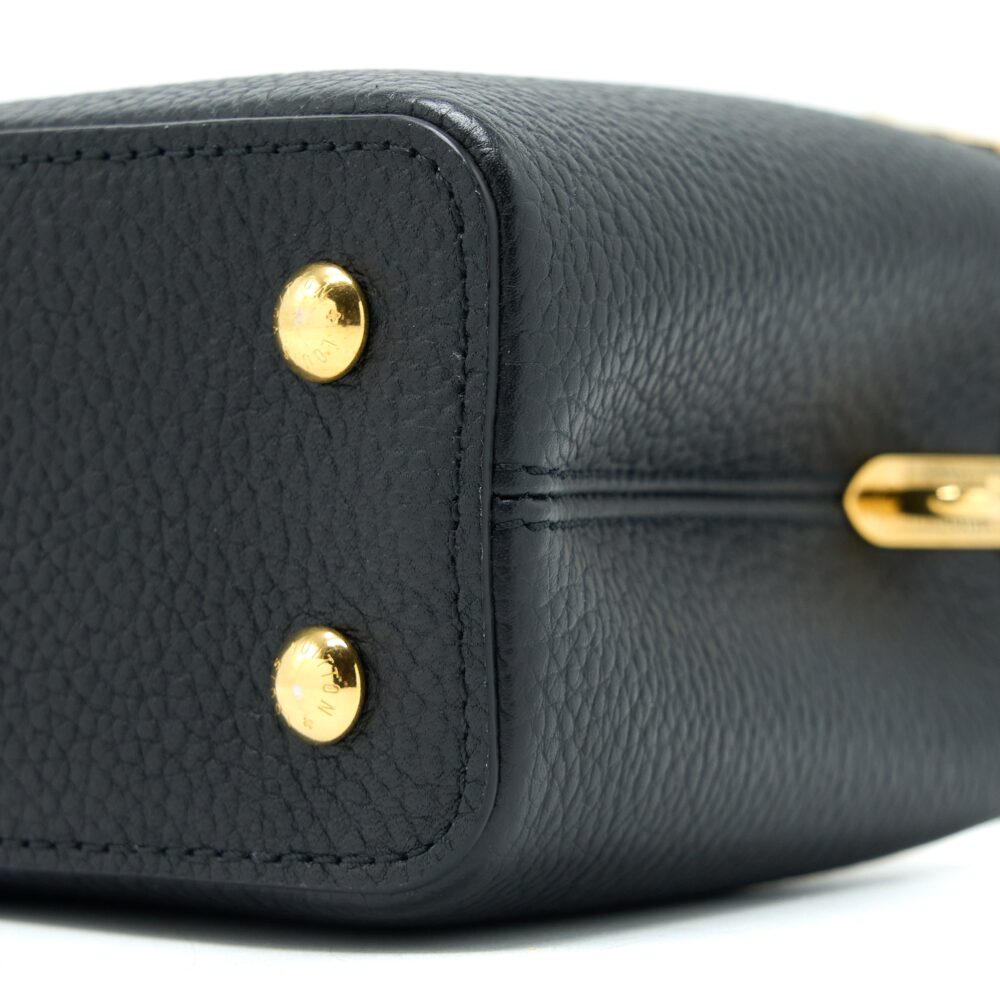 AAA Replica Louis Vuitton LV CAPUCINES MINI TAURILLON LIMITED EDITION BLACK GHW (NEW VERSION)