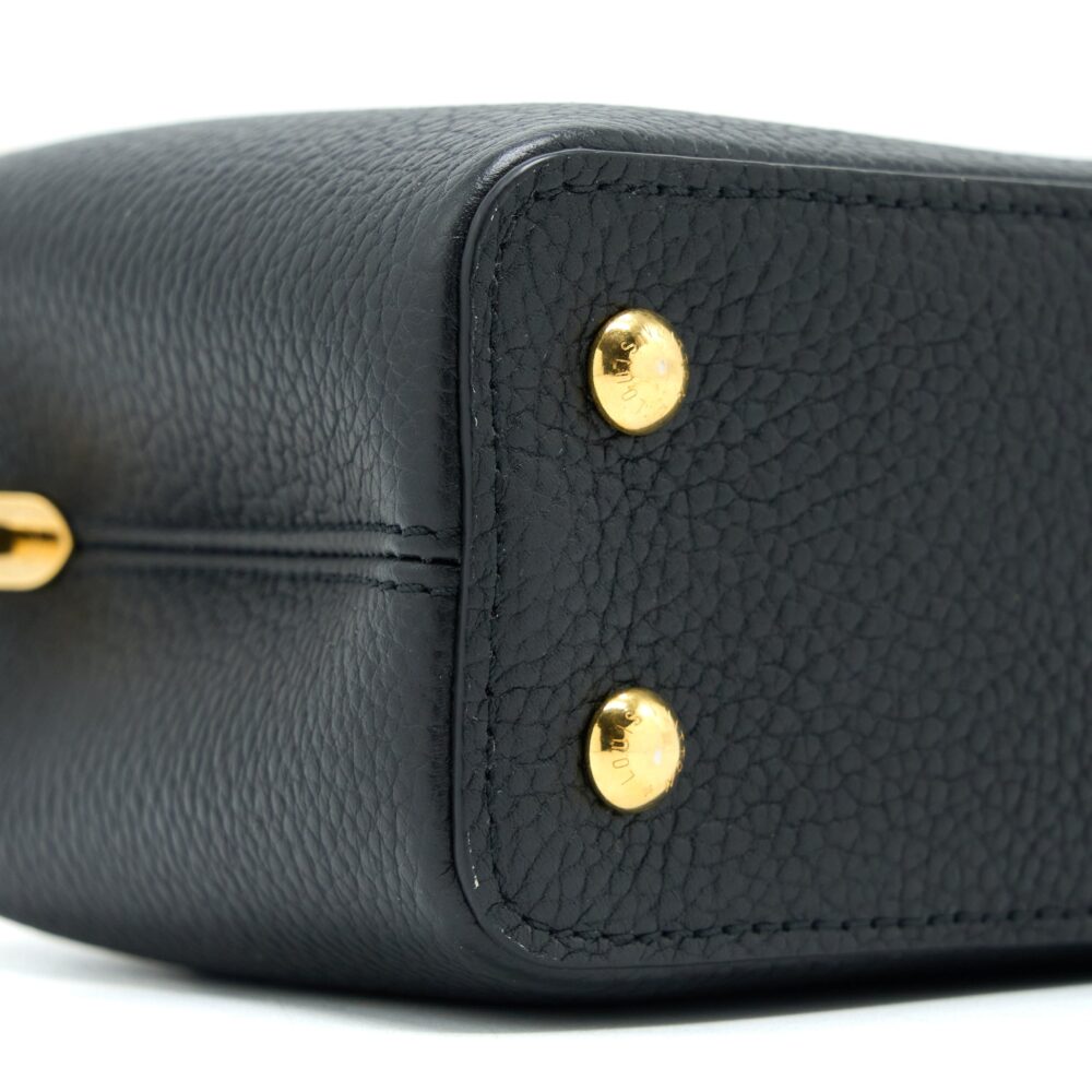 AAA Replica Louis Vuitton LV CAPUCINES MINI TAURILLON LIMITED EDITION BLACK GHW (NEW VERSION)