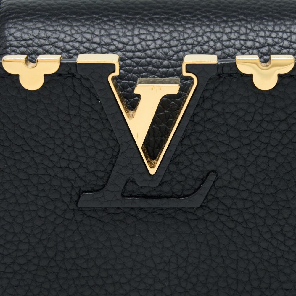AAA Replica Louis Vuitton LV CAPUCINES MINI TAURILLON LIMITED EDITION BLACK GHW (NEW VERSION)