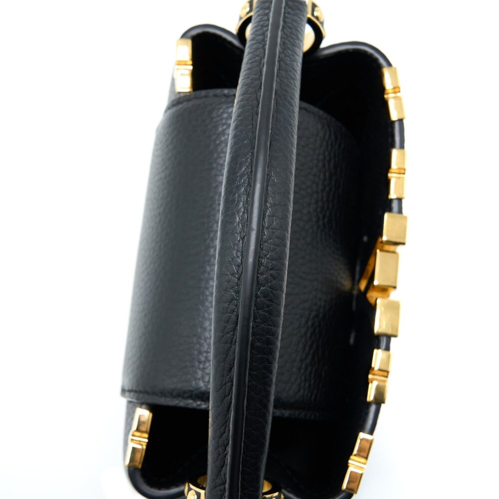 AAA Replica Louis Vuitton LV CAPUCINES MINI TAURILLON LIMITED EDITION BLACK GHW (NEW VERSION)
