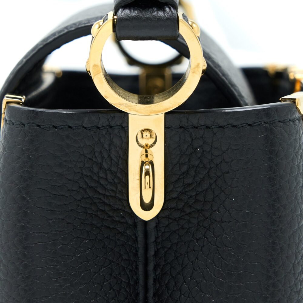 AAA Replica Louis Vuitton LV CAPUCINES MINI TAURILLON LIMITED EDITION BLACK GHW (NEW VERSION)