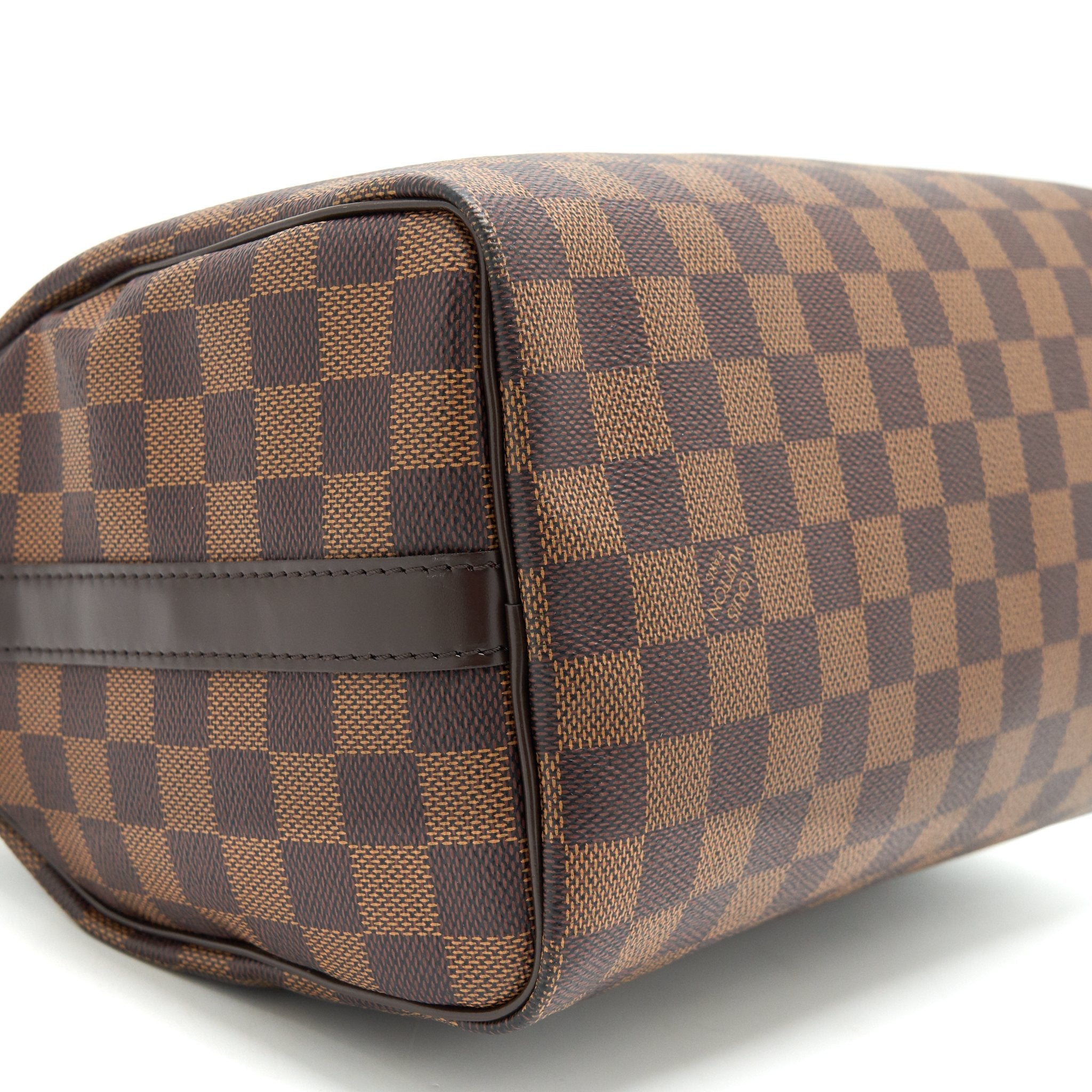 AAA Replica Louis Vuitton LV SPEEDY 25 DAMIER EBENE WITH STRAP