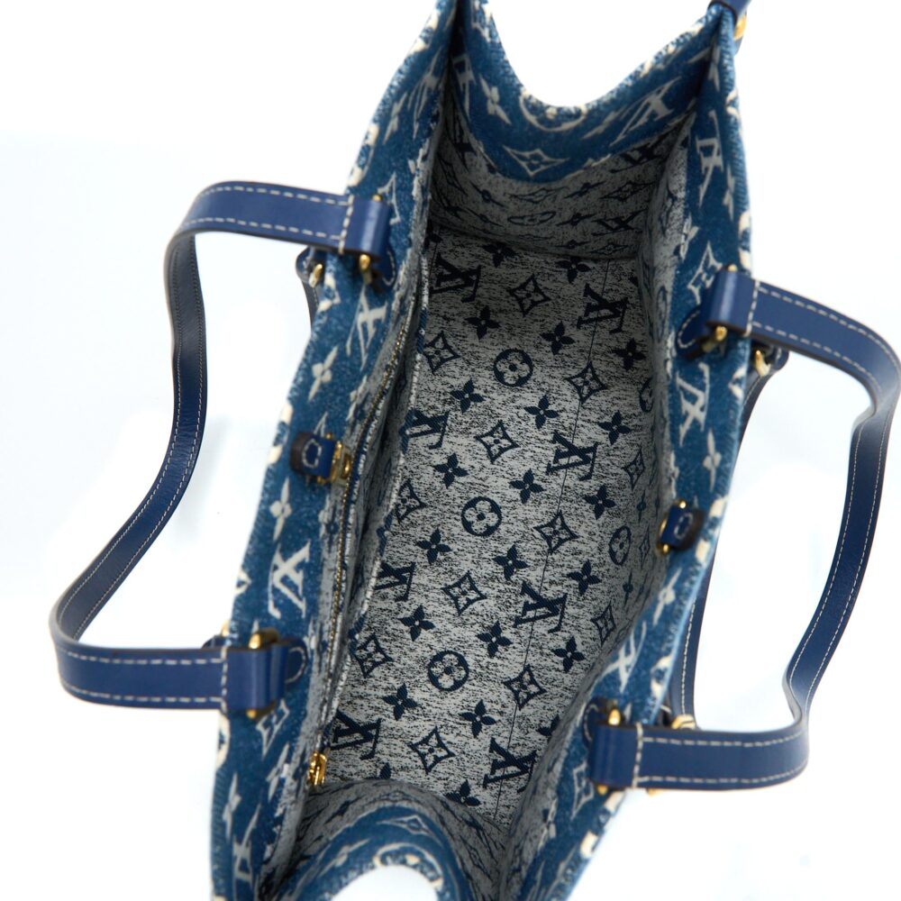 AAA Replica Louis Vuitton LV ONTHEGO MM MONOGRAM DENIM BLUE GHW