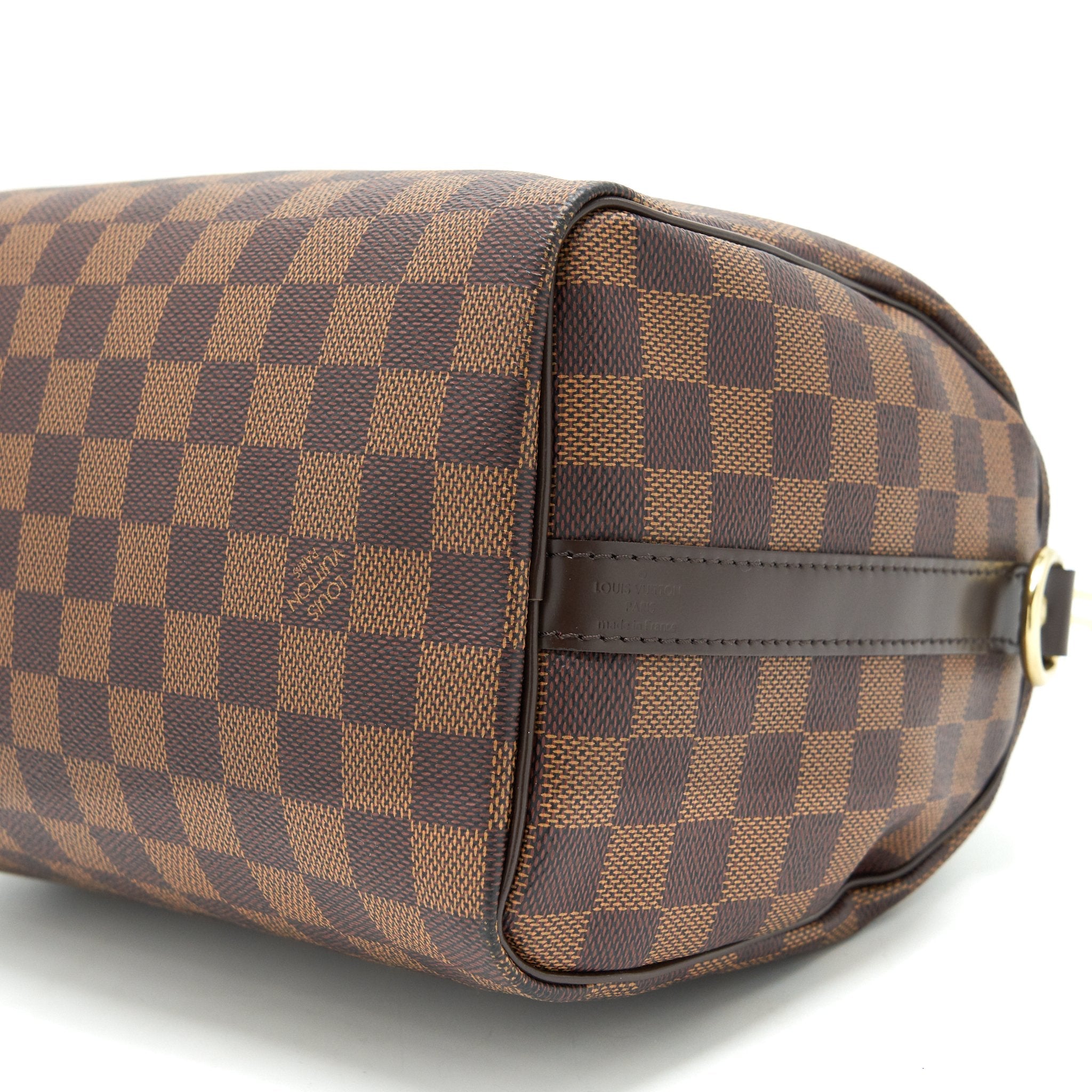 AAA Replica Louis Vuitton LV SPEEDY 25 DAMIER EBENE WITH STRAP