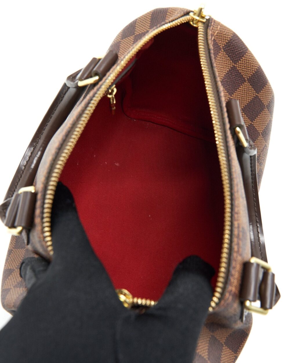 AAA Replica Louis Vuitton LV SPEEDY 25 DAMIER EBENE WITH STRAP