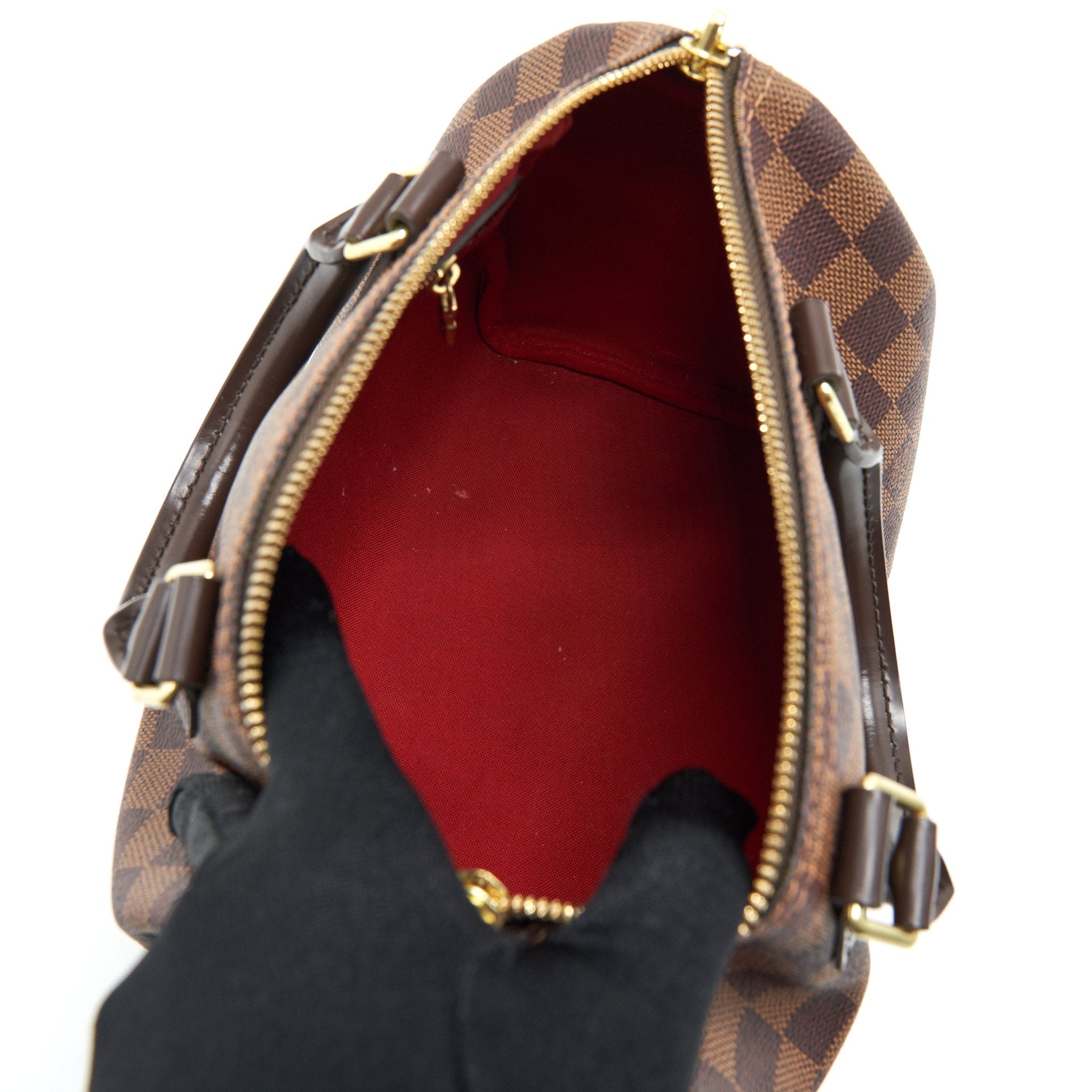AAA Replica Louis Vuitton LV SPEEDY 25 DAMIER EBENE WITH STRAP
