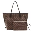 AAA Replica Louis Vuitton LV NEVERFULL MM DAMIER EBENE ROSE BALLERINE GHW