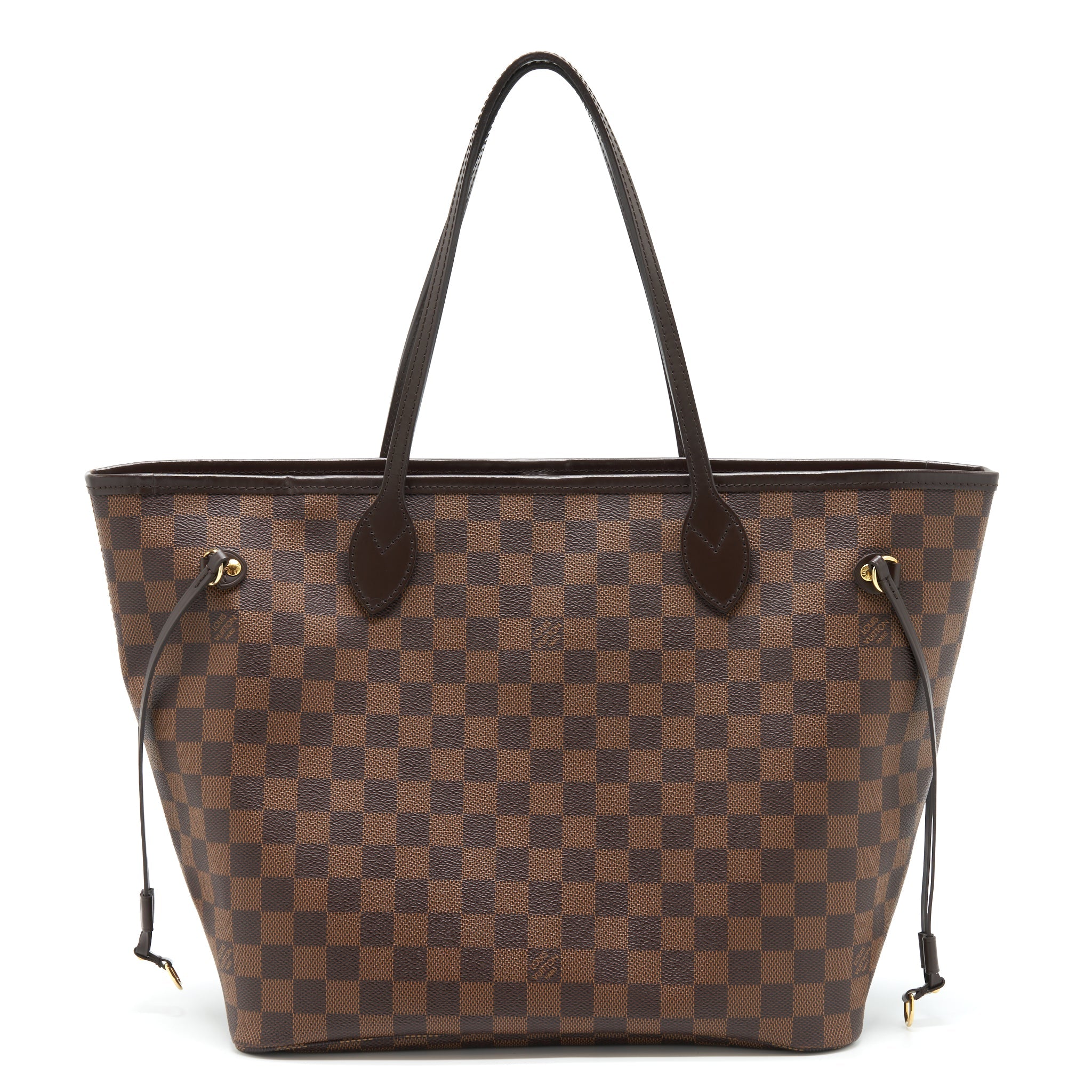 AAA Replica Louis Vuitton LV NEVERFULL MM DAMIER EBENE ROSE BALLERINE GHW