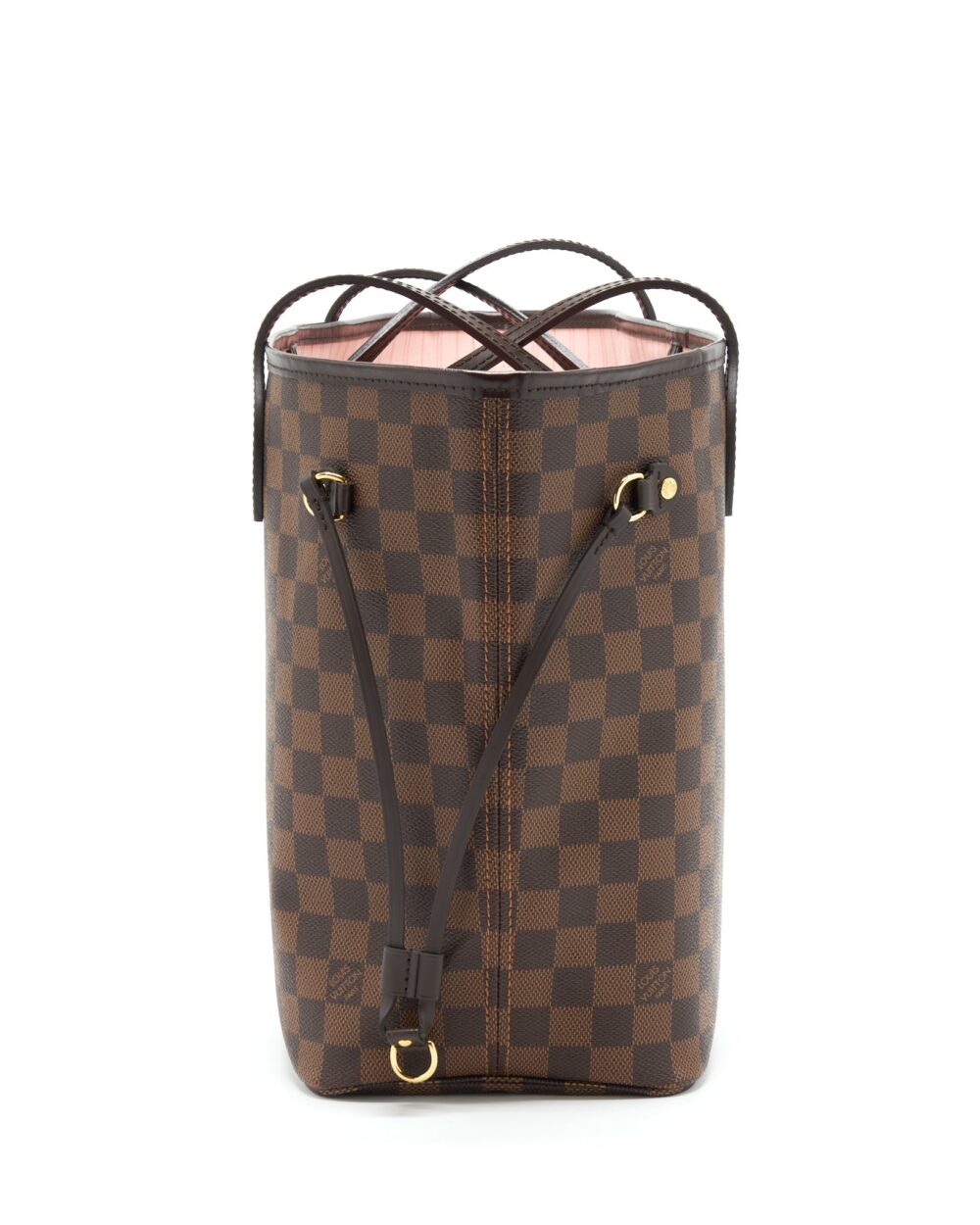 AAA Replica Louis Vuitton LV NEVERFULL MM DAMIER EBENE ROSE BALLERINE GHW