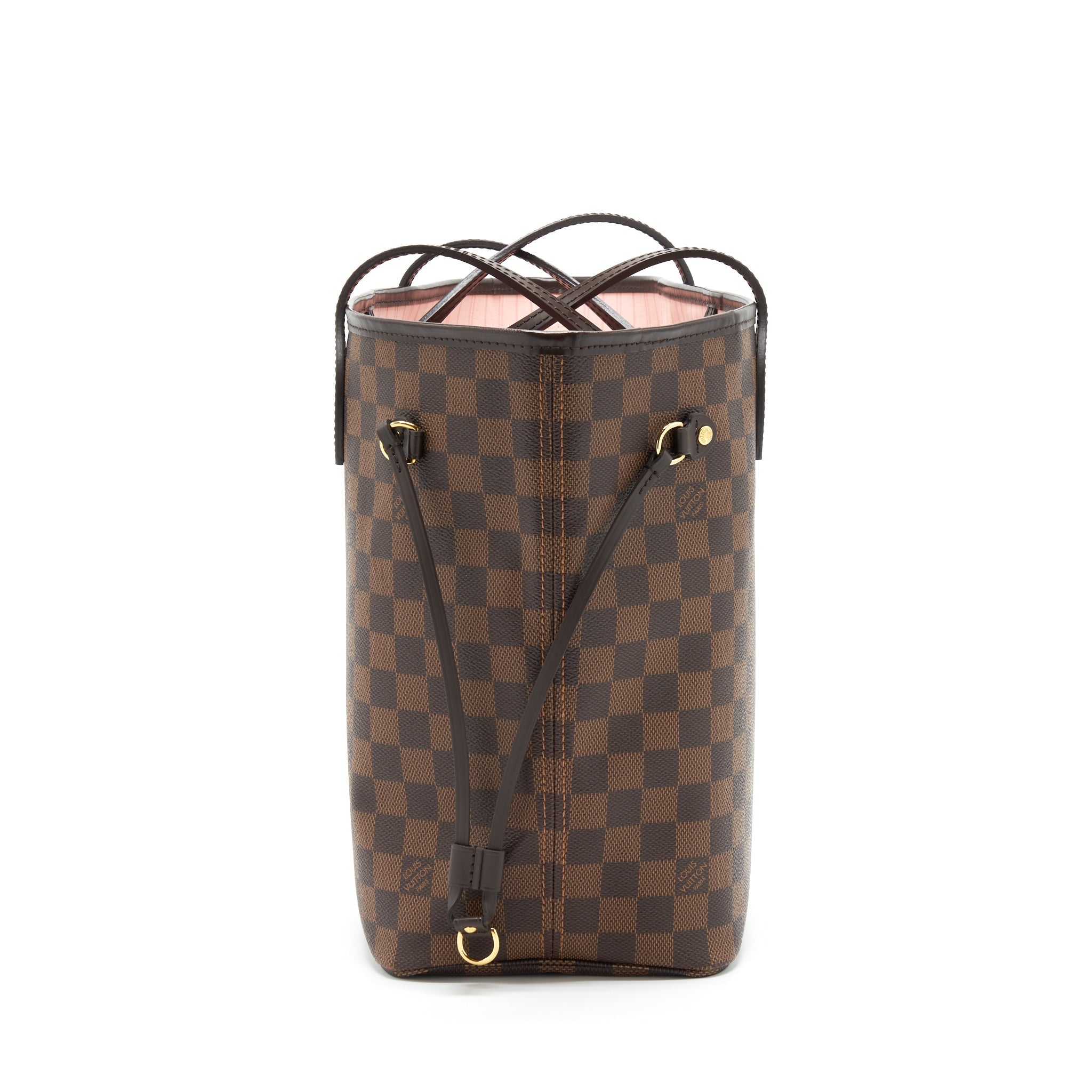 AAA Replica Louis Vuitton LV NEVERFULL MM DAMIER EBENE ROSE BALLERINE GHW