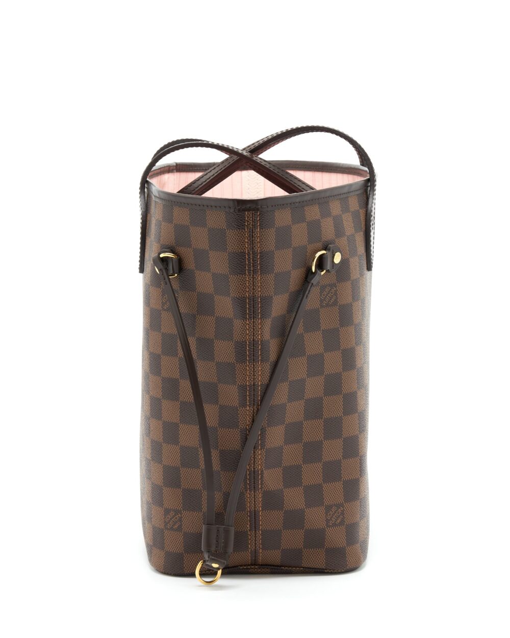AAA Replica Louis Vuitton LV NEVERFULL MM DAMIER EBENE ROSE BALLERINE GHW