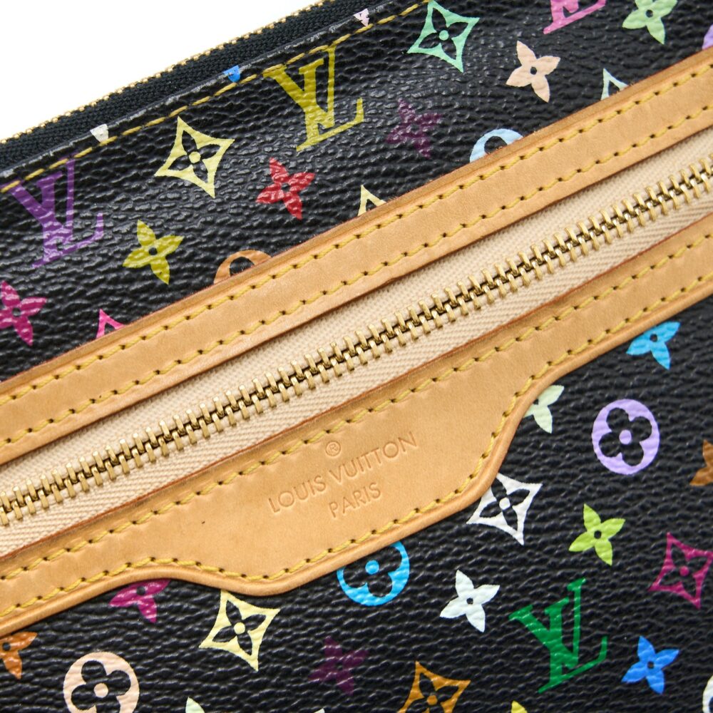 AAA Replica Louis Vuitton LV VINTAGE CLUTCH BLACK/MULTICOLOUR GHW