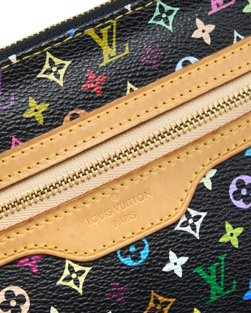AAA Replica Louis Vuitton LV VINTAGE CLUTCH BLACK/MULTICOLOUR GHW