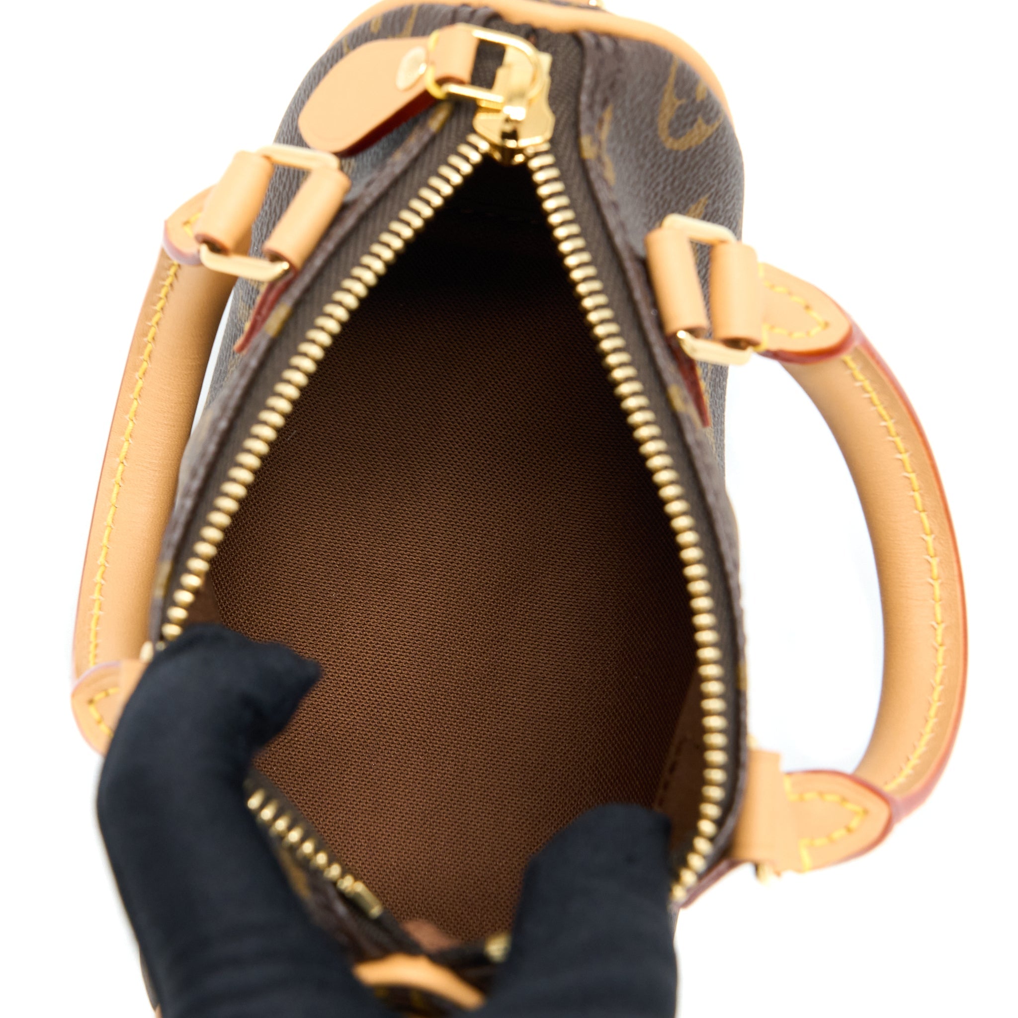 AAA Replica Louis Vuitton LV NANO SPEEDY MONOGRAM CANVAS GHW(NEW VERSION)