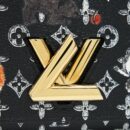 AAA Replica Louis Vuitton LV TWIST CHAIN WALLET MONOGRAM CATOGRAM CAT BLACK