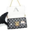 AAA Replica Louis Vuitton LV TWIST CHAIN WALLET MONOGRAM CATOGRAM CAT BLACK