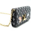AAA Replica Louis Vuitton LV TWIST CHAIN WALLET MONOGRAM CATOGRAM CAT BLACK