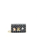 AAA Replica Louis Vuitton LV TWIST CHAIN WALLET MONOGRAM CATOGRAM CAT BLACK