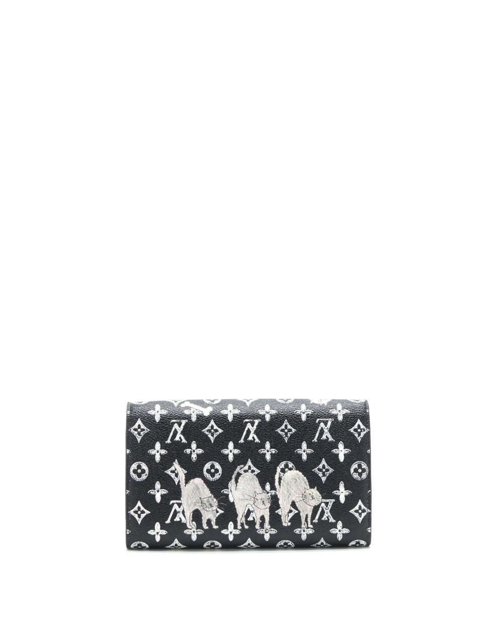 AAA Replica Louis Vuitton LV TWIST CHAIN WALLET MONOGRAM CATOGRAM CAT BLACK