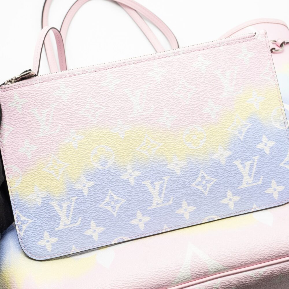 AAA Replica Louis Vuitton LV NEVERFULL MM ESCAL GIANT CANVAS PASTEL PINK SHW
