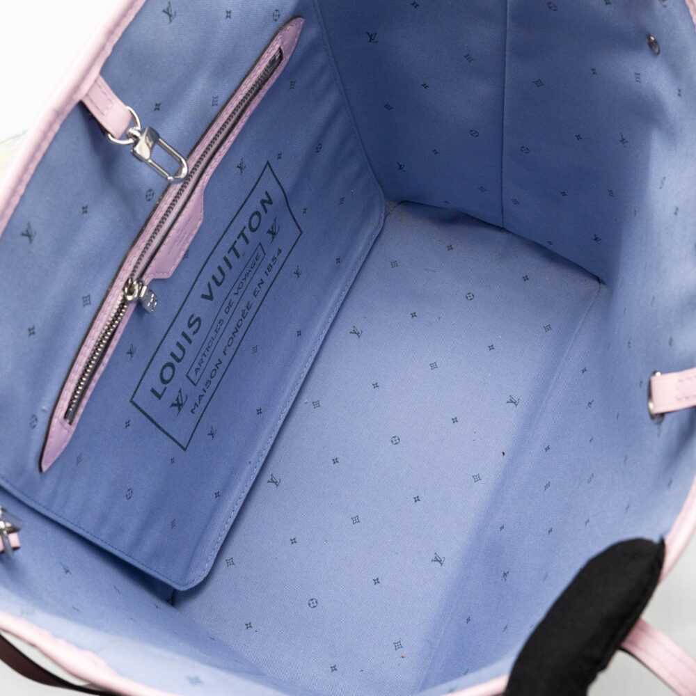 AAA Replica Louis Vuitton LV NEVERFULL MM ESCAL GIANT CANVAS PASTEL PINK SHW