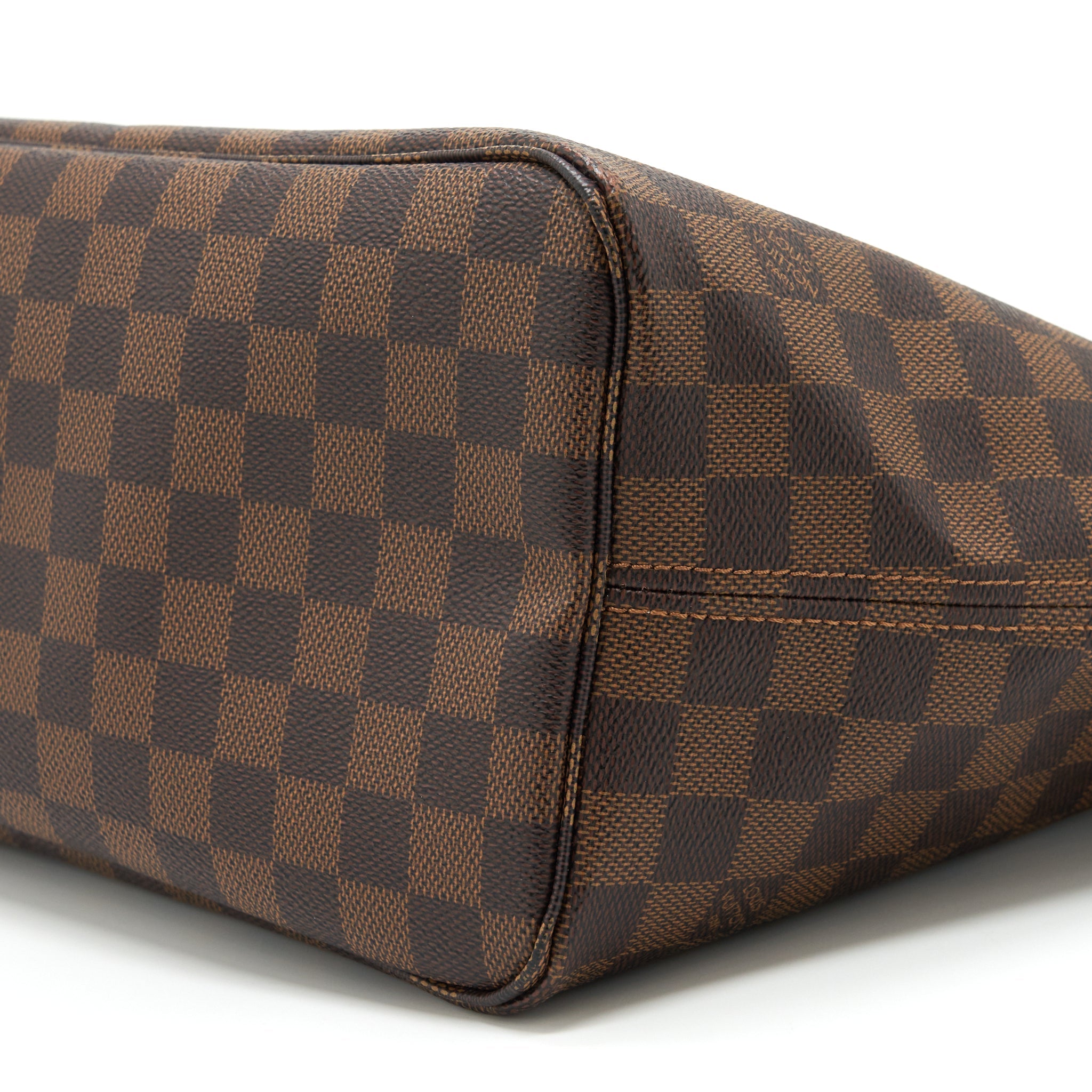 AAA Replica Louis Vuitton LV NEVERFULL MM DAMIER EBENE ROSE BALLERINE GHW