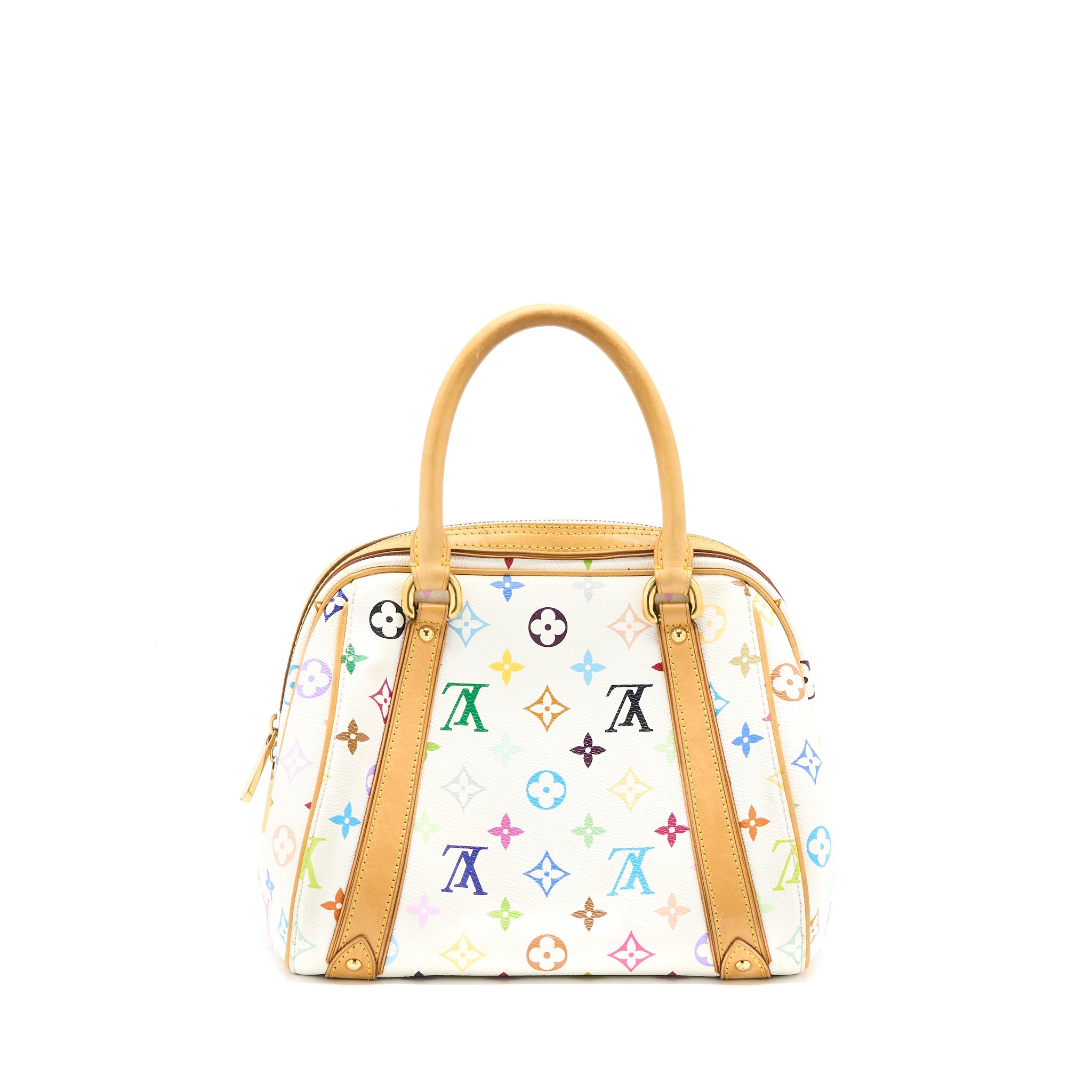 AAA Replica Louis Vuitton LV VINTAGE BOWLING BAG MONOGRAM CANVAS WHITE/MULTICOLOUR GHW