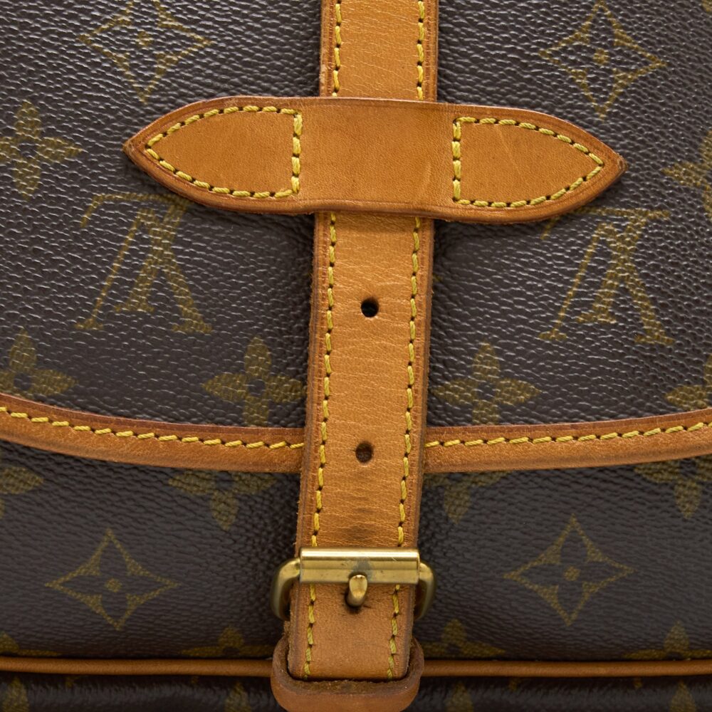 AAA Replica Louis Vuitton LV VINTAGE SAUMUR CLOTH CROSSBODY BAG MONOGRAM CANVAS GHW