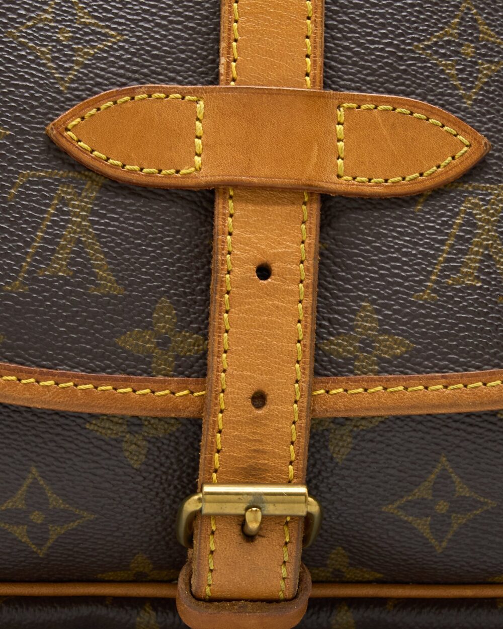 AAA Replica Louis Vuitton LV VINTAGE SAUMUR CLOTH CROSSBODY BAG MONOGRAM CANVAS GHW