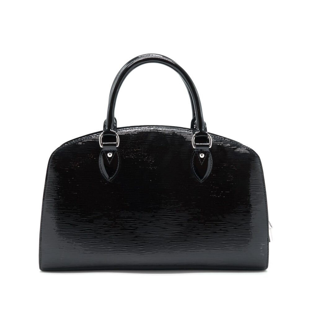 AAA Replica Louis Vuitton LV BOWLING BAG EPI PATENT BLACK