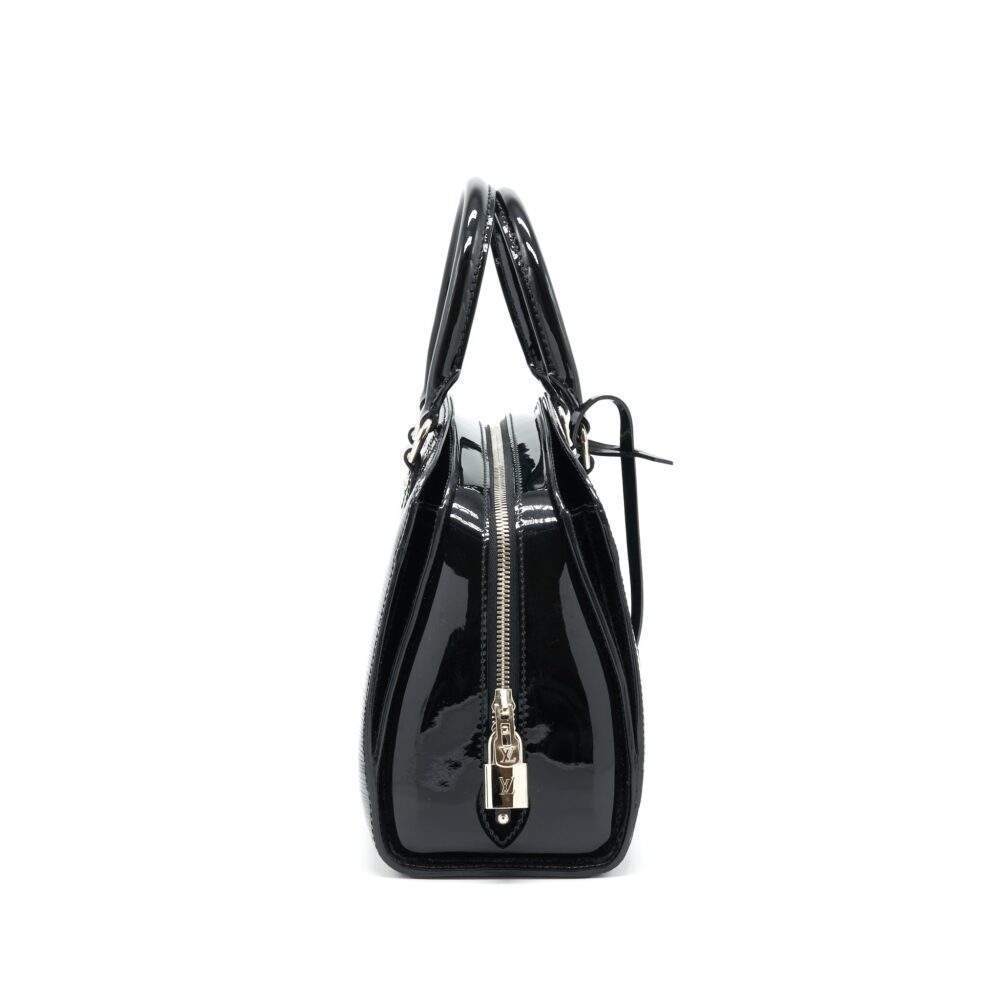 AAA Replica Louis Vuitton LV BOWLING BAG EPI PATENT BLACK