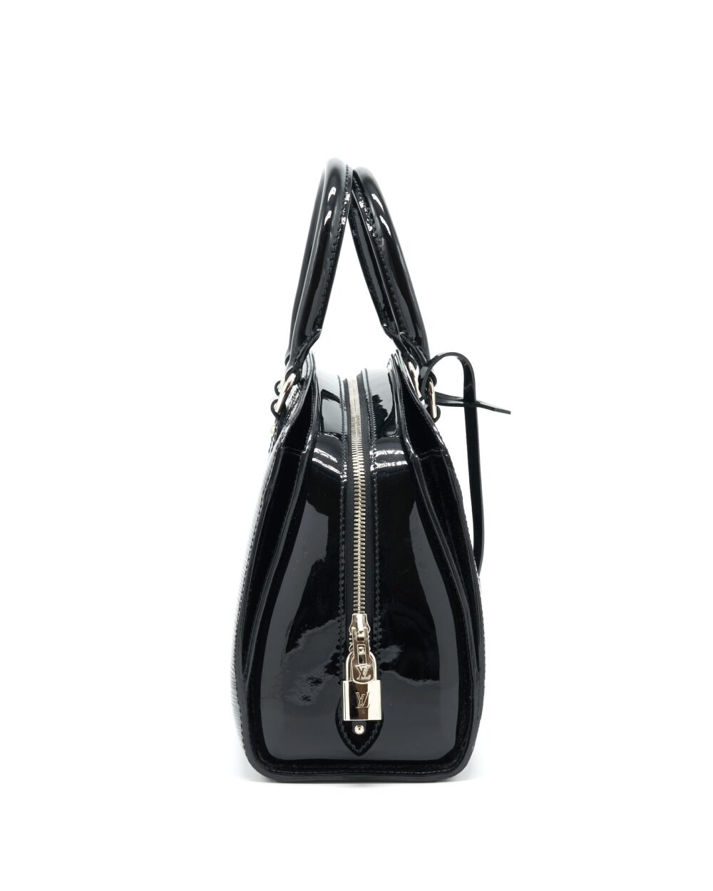 AAA Replica Louis Vuitton LV BOWLING BAG EPI PATENT BLACK
