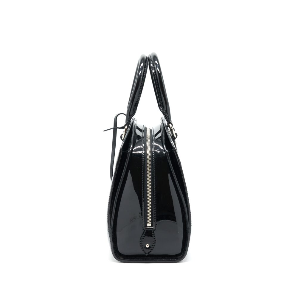 AAA Replica Louis Vuitton LV BOWLING BAG EPI PATENT BLACK