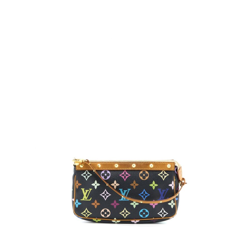 AAA Replica Louis Vuitton LV VINTAGE POCHETTE ACCESSORIES MONOGRAM CANVAS BLACK/MULTICOLOUR GHW