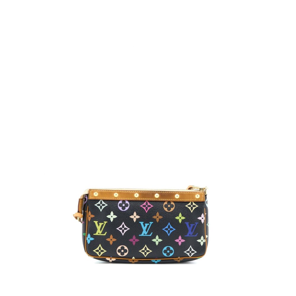 AAA Replica Louis Vuitton LV VINTAGE POCHETTE ACCESSORIES MONOGRAM CANVAS BLACK/MULTICOLOUR GHW