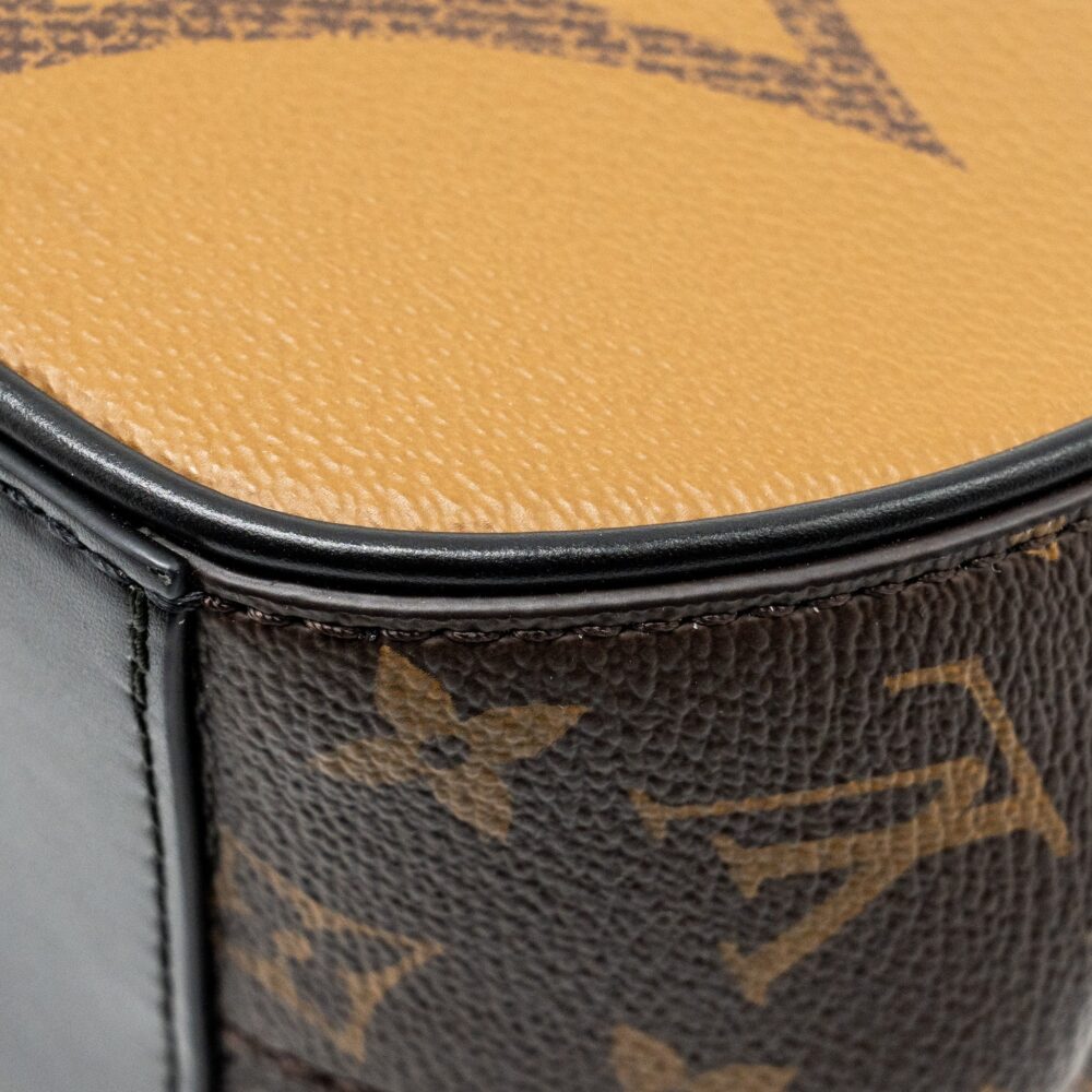 AAA Replica Louis Vuitton LV BOURSICOT CHAIN BAG REVERSE MONOGRAM CANVAS/LEATHER BLACK HARDWARE