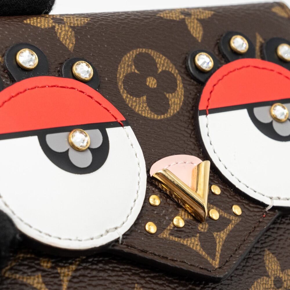 AAA Replica Louis Vuitton LV PORTE FOYLE VICTORINE LOVELY BIRD COMPACT WALLET MONOGRAM CANVAS / RED GHW