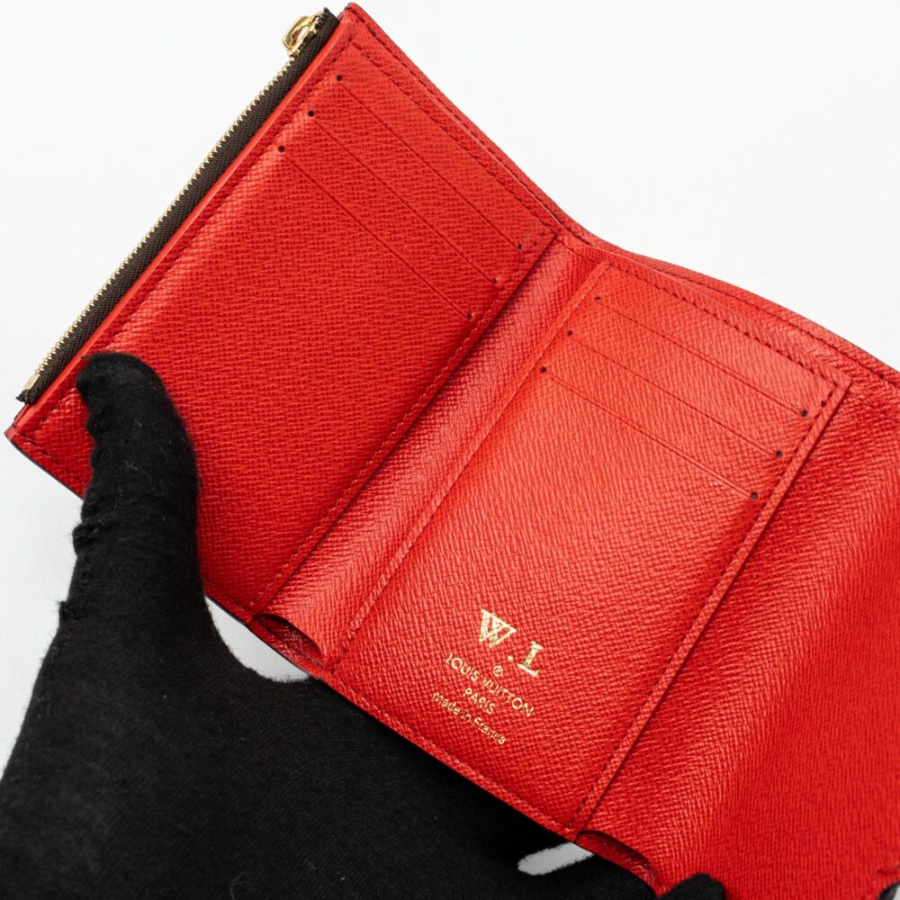 AAA Replica Louis Vuitton LV PORTE FOYLE VICTORINE LOVELY BIRD COMPACT WALLET MONOGRAM CANVAS / RED GHW