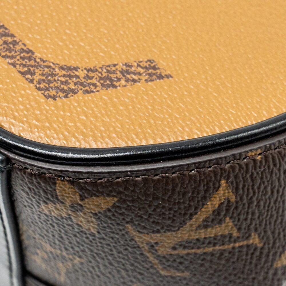 AAA Replica Louis Vuitton LV BOURSICOT CHAIN BAG REVERSE MONOGRAM CANVAS/LEATHER BLACK HARDWARE