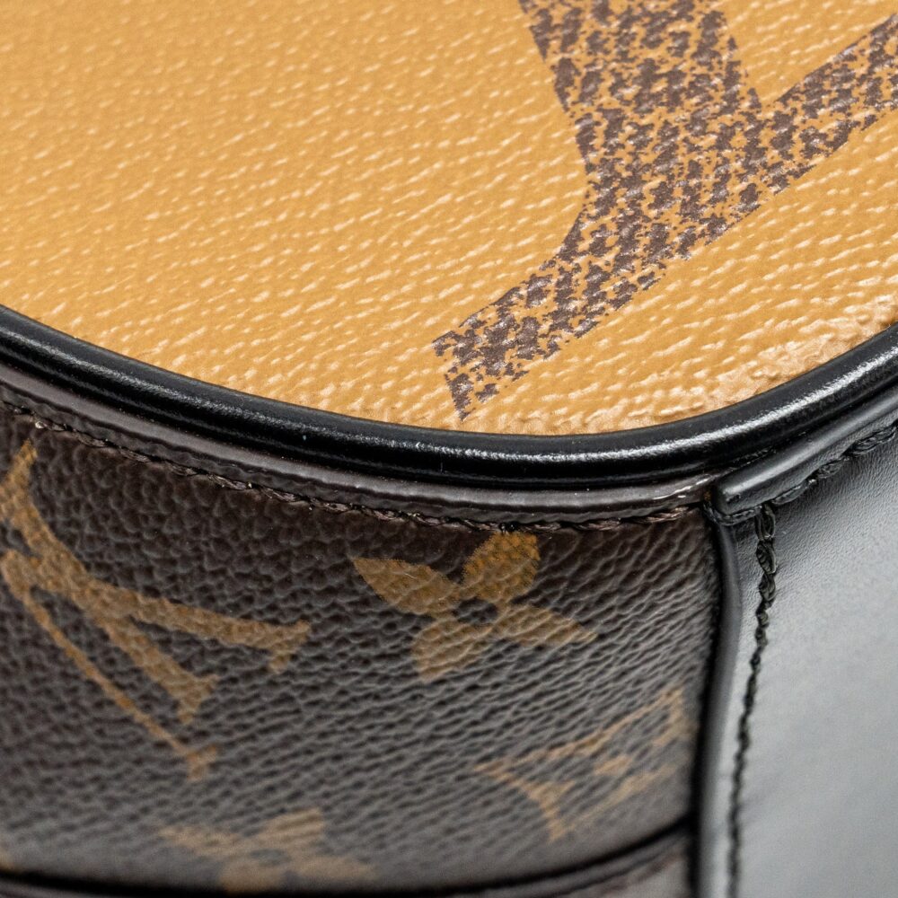 AAA Replica Louis Vuitton LV BOURSICOT CHAIN BAG REVERSE MONOGRAM CANVAS/LEATHER BLACK HARDWARE