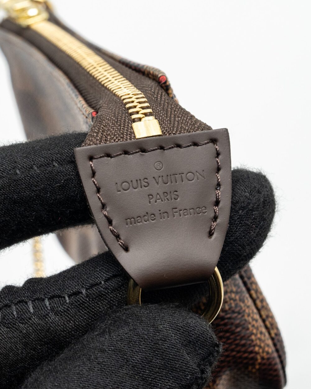 AAA Replica Louis Vuitton LV MINI POCHETTE DAMIER EBENE GHW