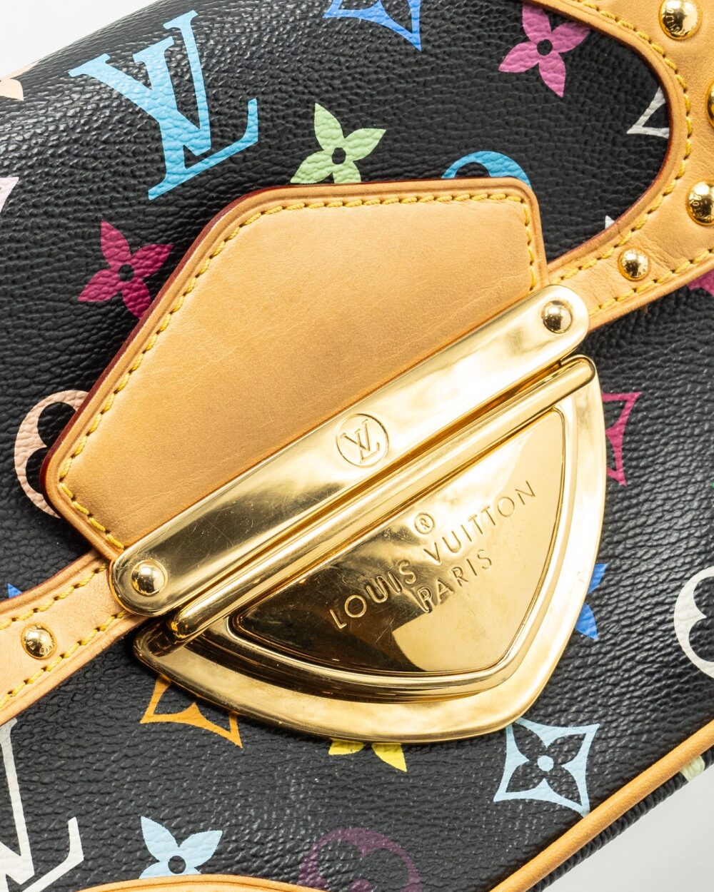 AAA Replica Louis Vuitton LV VINTAGE SHOULDER BAG BLACK/MULTICOLOUR MONOGRAM CANVAS GHW