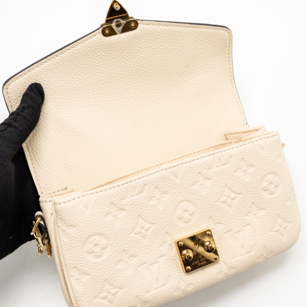 AAA Replica Louis Vuitton LV POCHETTE MÉTIS EAST WEST MONOGRAM EMPREINTE LEATHER CREAM GHW