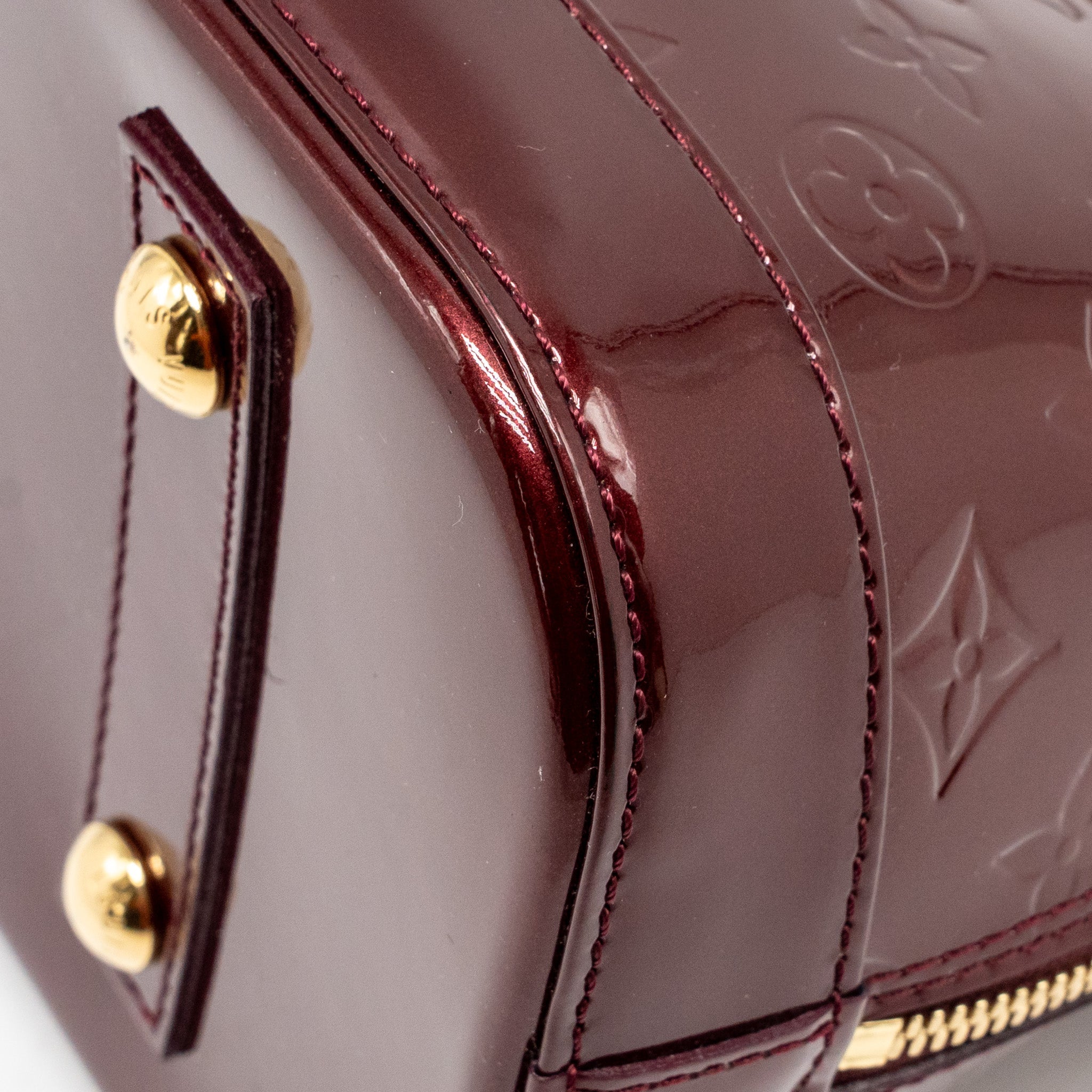 AAA Replica Louis Vuitton LV ALMA PM PATENT LEATHER AMARANTE GHW