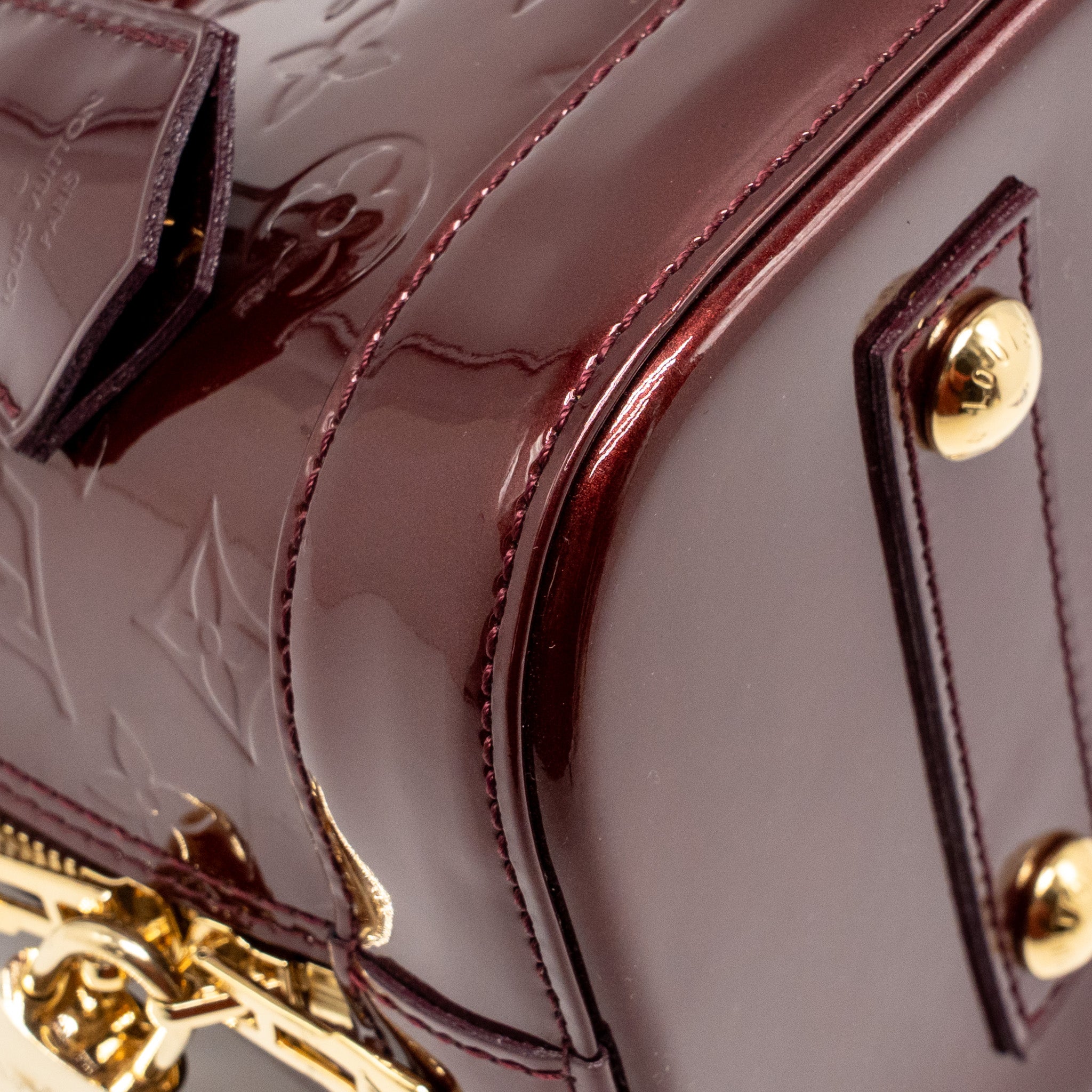 AAA Replica Louis Vuitton LV ALMA PM PATENT LEATHER AMARANTE GHW