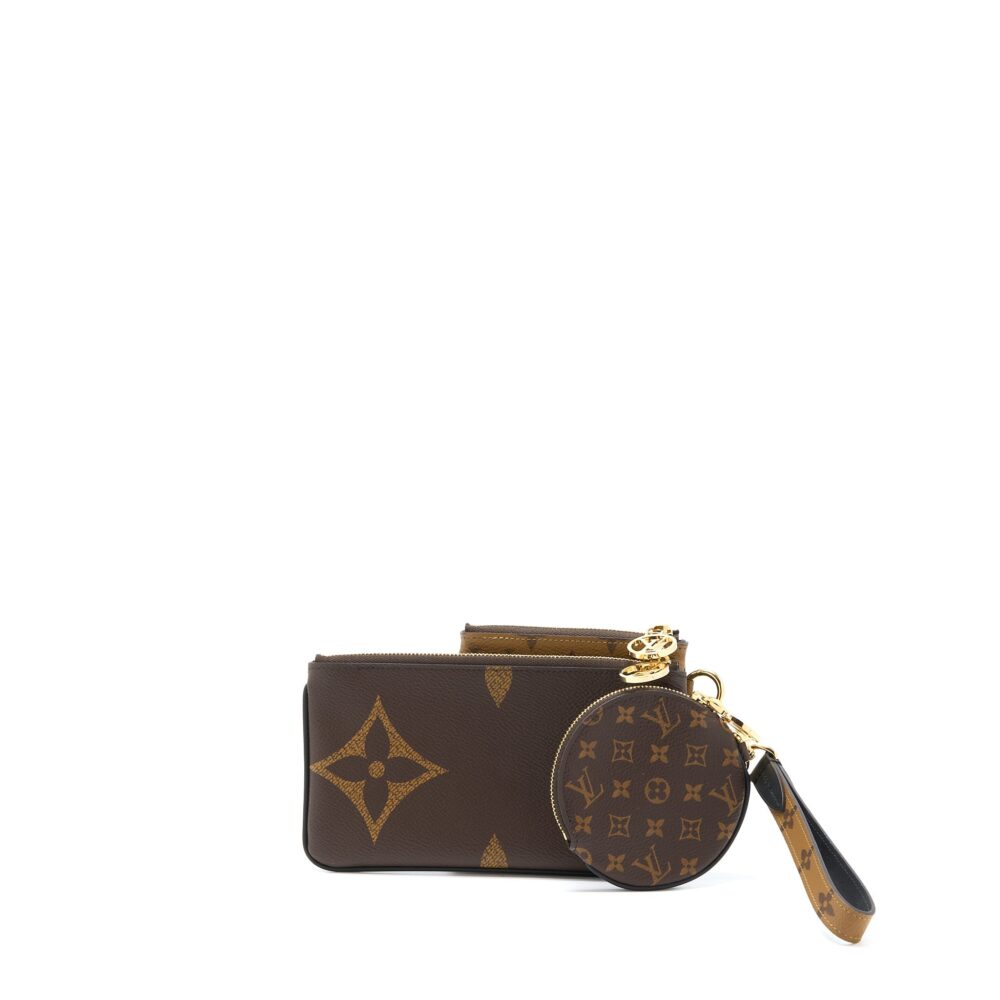 AAA Replica Louis Vuitton LV TRIO POUCH M68756 MONOGRAM REVERSE GHW M68756