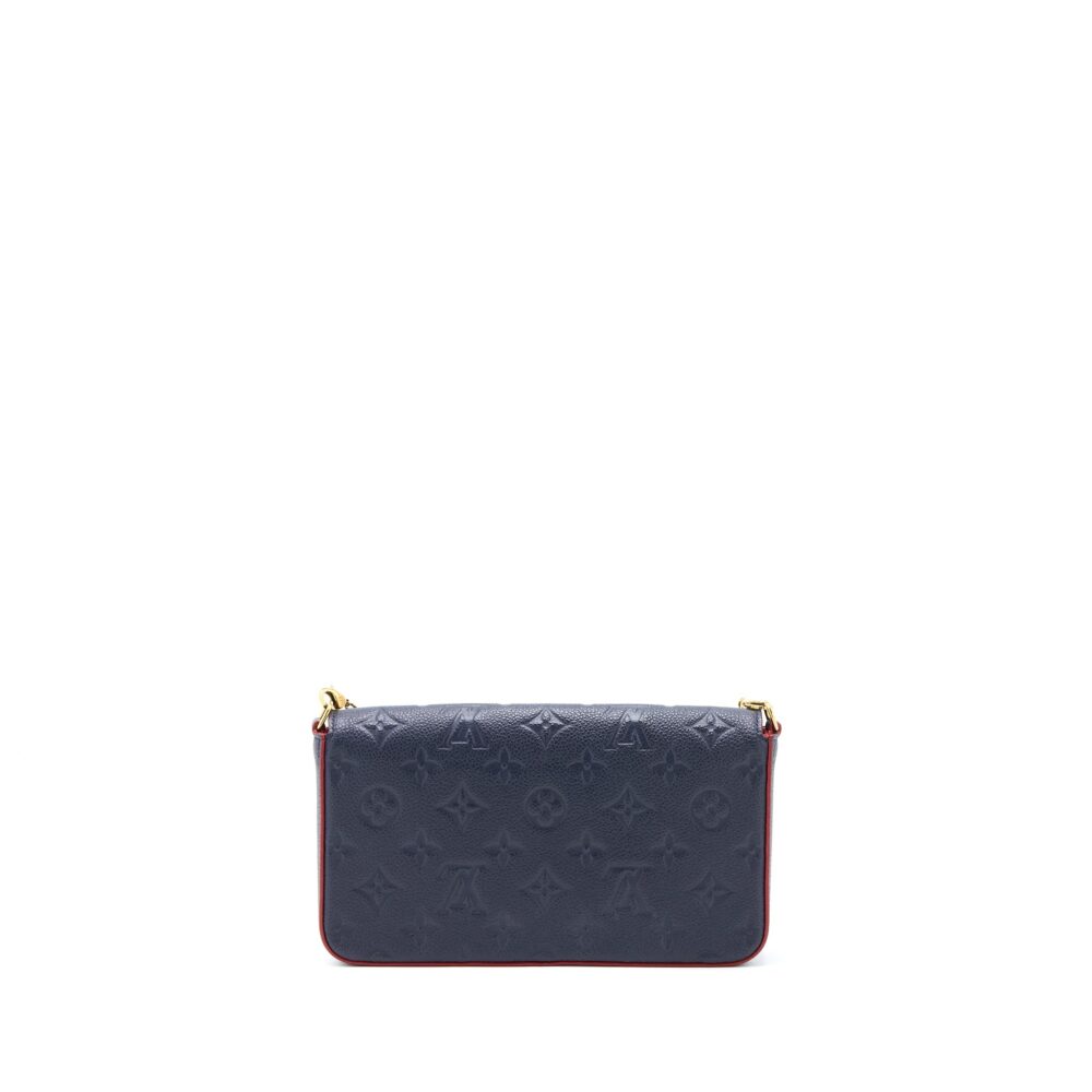 AAA Replica Louis Vuitton LV FELICIE POCHETTE MONOGRAM EMPREINTE NAVY GHW