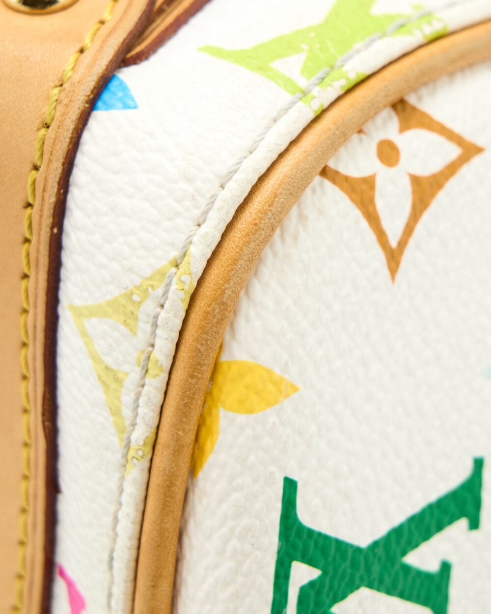 AAA Replica Louis Vuitton LV VINTAGE BOWLING BAG MONOGRAM CANVAS WHITE/MULTICOLOUR GHW