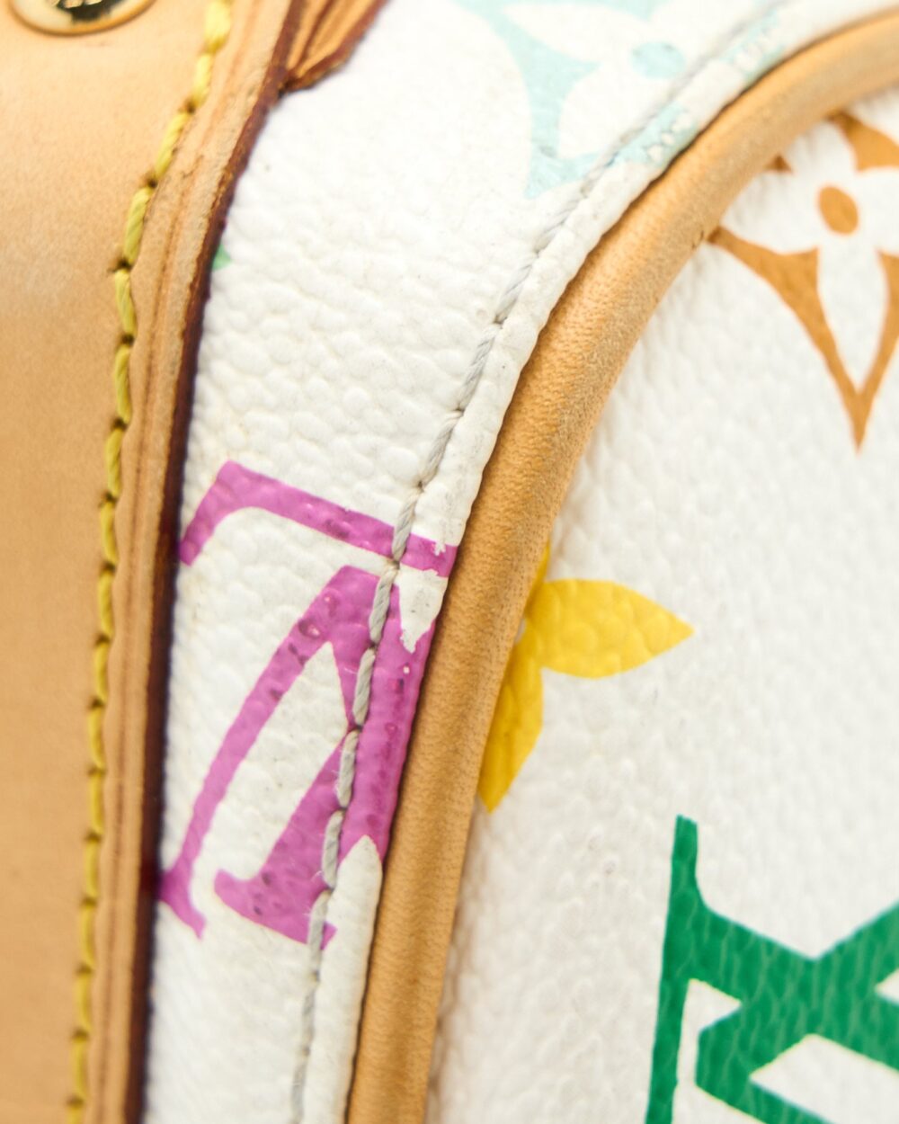 AAA Replica Louis Vuitton LV VINTAGE BOWLING BAG MONOGRAM CANVAS WHITE/MULTICOLOUR GHW