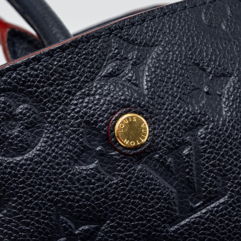 AAA Replica Louis Vuitton LV MONTAIGNE MM MONOGRAM EMPREINTE NAVY GHW